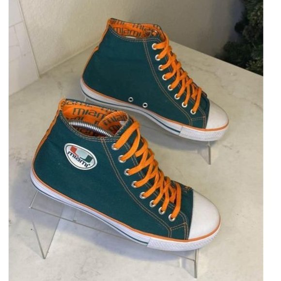 Miami Hurricanes High Top Sneakers - Women's Size 7 - Picture 3 of 8